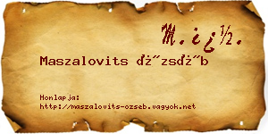 Maszalovits Özséb névjegykártya